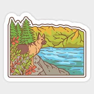 German Shepherd Dog Hiking Sticker